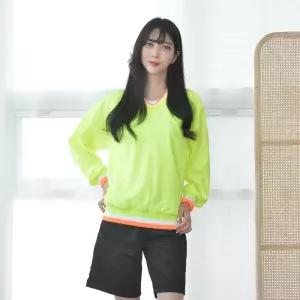 교복몰 형광 바람막이 브이넥 티셔츠 4color