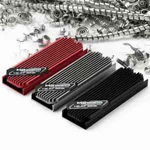 Okvyuan M.2 SSD 히트 싱크 M2 2280 솔리드 스테이트 하드 알루미늄 가스켓 열 실리콘 패드 포함 PC