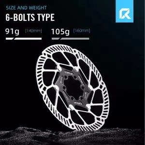 RYET 초경량 플로팅 디스크 로터 MTB로드 바이크용 140160mm 6볼트 및 센터락 스테인리스 스틸 사이클링 브