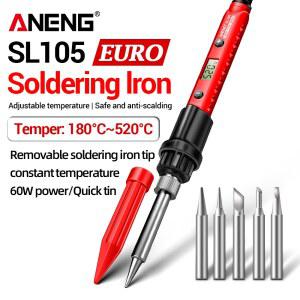 납땜 인두 전기 ANENG SL105 디지털 디스플레이 온도 조절 가능 SL104 노브 용접 수리 도구