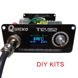 납땜 인두 T12 STC OLED 스테이션 DIY 부품 키트 952 디지털 온도 컨트롤러 금속 케이스가있는