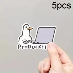 5Pcs 이동식 노트북 방수 데칼 귀여운 거위 노트북 스티커 컴퓨터 을 DIY 장식 선워터