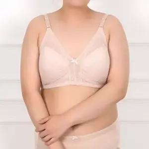 여성 브라 빅사이즈 꽃무늬 레이스 광폭 날개 브라 이너