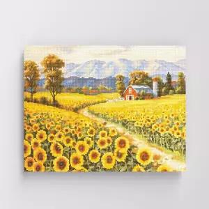 [아트박스]/아이러브페인팅 DIY캔버스형 보석십자수 40x50cm 해바라기 산책길