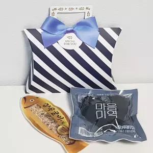 하트미역1개+잡곡굴비1개 _1세트(네이비반달_블루리본) 어린이집 생일 선물 답례품 유치원 행사 입학 졸업