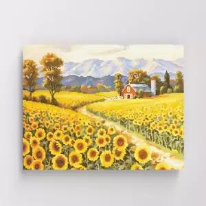 [하비스]보석십자수 명화 풍경 해바라기 산책길 40x50
