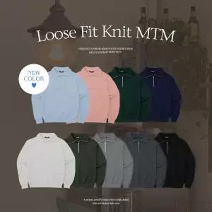 [핫핑](센텀시티점)[체형커버/캐주얼] 코르 루즈핏 반집업 아노락 골지니트맨투맨(44~110) H_MT4014