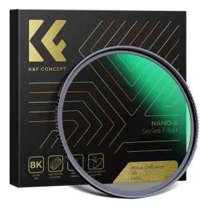 KnF Concept 62mm NANO-X 블랙 미스트 디퓨전 (1/8) 필터 - 8K AGC Japan Glass