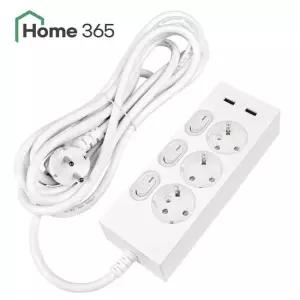 홈365 국산 USB 멀티탭 개별스위치 3구 5m / 고속충전 2포트