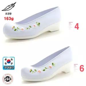 [초경량 165g 하굽4cm 중굽 6cm] 국내제작 안신은듯 가볍고 발볼편한 부모님 엄마 웨딩 행사 폐백 결혼 한복 플라워 고무신 GIJ-매화고무신