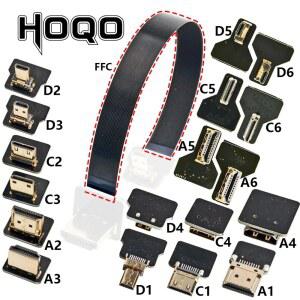 리본 FPV HD 90도 미니 FFC 20핀 플랫 호환 파이 커넥터 케이블