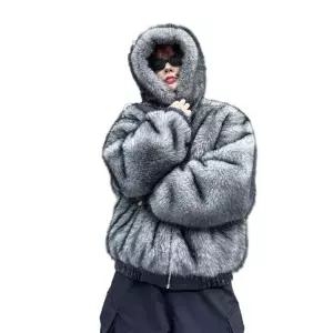 남성퍼 자켓 인조 하프 후드 코트 디자인 털 아우터