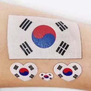 대한민국 태극기 스티커 타투 문신 아이템 일회용 용품 얼굴페인팅 물타투