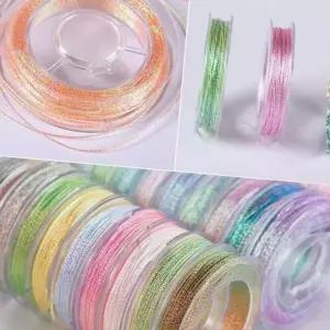 0.3mm 16m 10색 오로라매듭실 메탈실 나일론 팔찌실 실공예재료
