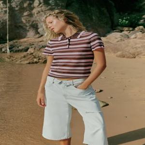 ZARA 스트라이프 니트 폴로셔츠 - 단색 3920/547/050