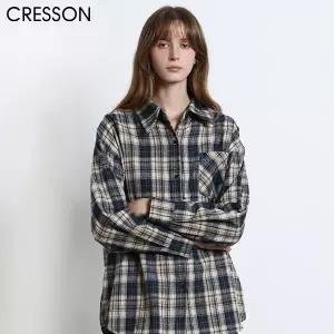 [크레송(CRESSON)] 브리티시 체크 셔츠 재킷 (택가격 159000원)