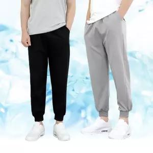 남성 여름 아이스 조거 팬츠 스판 쿨링 밴딩 트레이닝 바지