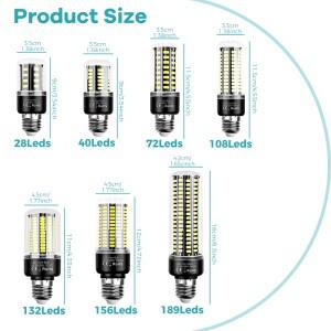 옥수수 전구 220V 일광 189Led E27/E26 통 매입형 램프 E14 촛불 20W 샹들리에 직선 관형 110V