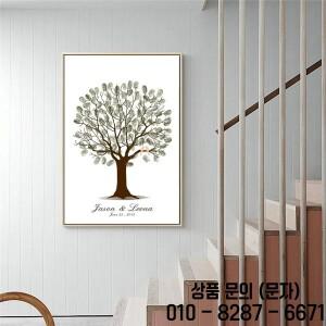 1pc 프레임리스 캔버스 페인팅 웨딩 지문 나무 벽 아트 포스터 방명록 대체 결혼 기념품 선물