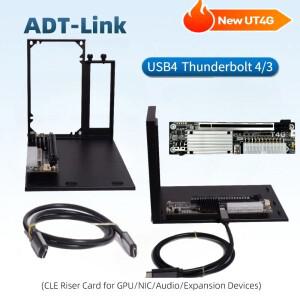 [호환품]EGPU 썬더볼트 4/3 TB3/TB4 to PCIe X16 PCI-E 4.0 X4 도크 UT4G 외장 그래픽 USB4 NUC ITX STX 노