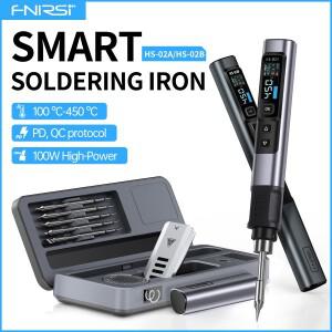 FNIRSI HS-02 스마트 호환 납땜 스테이션 전기 다리미 일정한 온도 조절 가능  열 키트 100W