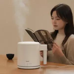 풍부한가습량 머그컵처럼 세척이편한 스텐레스 초음파가습기 1.3L/스텐레스가습기 가정용가습기