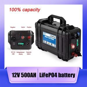 여행용 LiFePO4 12V 500Ah 배터리 팩 (골프 카트 태양광 저장 인버터 RV용) - 방수 리튬인산철 셀