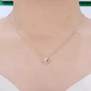미니골드 14K 더블 컷팅 클로버 펜던트 분리형 목걸이 MNM03095 MNS14912