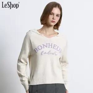 르샵 LeShop)] 레터링 자수 V넥 카라 풀오버 니트 택가격 169000원)