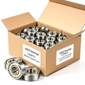 디안루이 200 PCS 608ZZ 볼 베어링 어셈 키트 탄소강 소형 가구용 휠 및 롤러 스케이트용 깊은 홈 3D