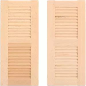 힐티 2Pcs 인형의 집 창문 셔터 112 스케일 나무 블라인드 미완성 미니 장식용 가구 액세서리 DIY 방 외부