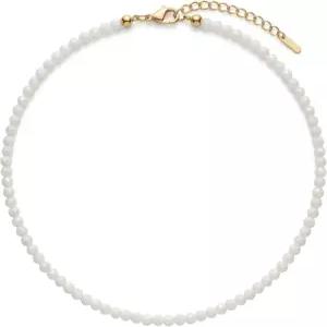 여성용 트렌디한 천연 반짝이는 3mm 블랙 아게이트 비즈 초커 목걸이 18K 골드 도금 체인 길이 조절 가능