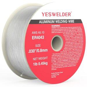 YESWELDER 실리콘 알루미늄 용접 와이어 ER4043 | 0.030인치 강력한 ABS 스풀 원활한 공급 간편한 취급 체계적인 보관 MIG 장비 세팅 작업장 금속 가공용