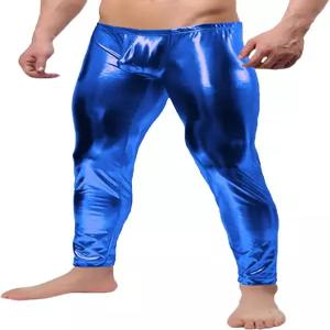 가오인 남성용 메탈릭 광택 ? 룩 레깅스 팬츠