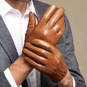 양가죽장갑 방한 짧은손목 낙타색 캐주얼 나들이 데이트 일상 기능 남성 스마트
