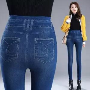 여성 진청 블랙 진 송 데님레깅스 청바지 쫀쫀 워싱