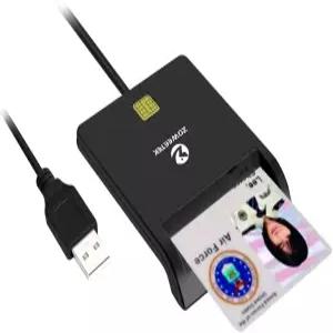 ZOWEETEK CAC 카드 리더기 군용 윈도우 및 맥용 USB 스마트 10/11 Mac OS Linux 호환 PIV/CAC용 검정색