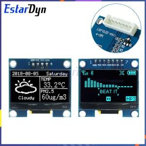 1.3인치 OLED RoHS 모듈 2.54mm 연결 단자 SPI/IIC I2C 통신 흰색/파란색 128X64