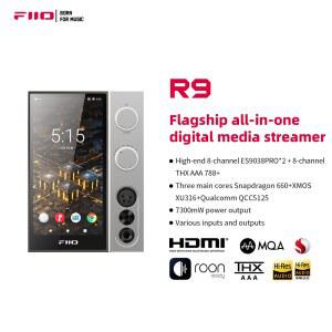 네트워크플레이어 FIIO R9 안드로이드 PCM768K 디코더 USB 네트워크 듀얼 미디어 플레이어 스트리머 LDAC MQA ES9038PRO AMP DAC DSD512 블루투스