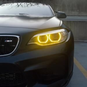 노란색 DRL 천사 눈 2014-2017 BMW 호환 2 시리즈 M2 F87 F22 F23 크세논 헤드 라이트 주간 러닝 칩 CSL 레