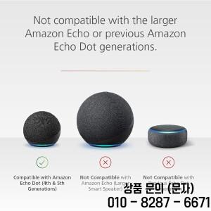 에코 도트용 배터리 베이스 5 세대 및 4 알렉사 휴대용 충전식 5200mAh 외장 블랙 화이트