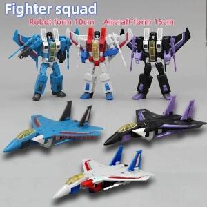트랜스포머 Starscream Skywarp Thunderbolt Charge Elegy Jet 애니메이션 캐릭터 액션 피규어 모델 장난감