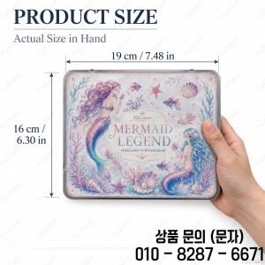 52가지 색상의 진주빛 물감 세트. 금속 케이스 물붓 스펀지가 함께 제공되어 미술 작품 일기 쓰기 공예 활
