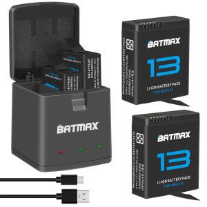 카메라용 배터리 충전 케이스Batmax 2100mAh 배터리 + 기존 GoPro Hero 13 블랙 카메라 액세서리용 3슬롯