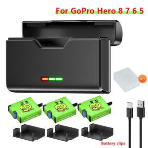카메라용 배터리 충전 케이스GoPro 8 Hero 7 Hero 6 Hero 5 배터리 + GoPro 12 11 10 9 8 7 6 5 카메라 배