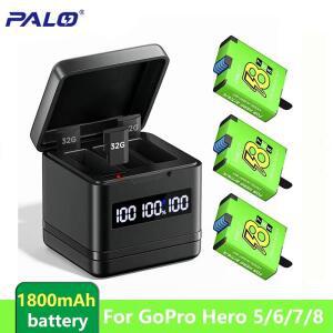 카메라용 배터리 충전 케이스Gopro Hero 8/7/6/5 배터리(LCD 디스플레이 포함) Gopro Hero 8 7 6 5용 다기