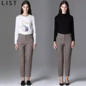 [리스트(LIST)] 클래식 체크패턴 스트레이트 핏 팬츠 (택가격: 168000원)