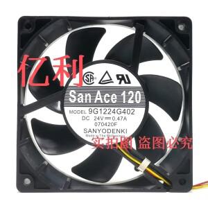 SANYO DENKI 9G1224G402 DC 24V 0.47A 120x120x25mm 3선 서버 냉각팬