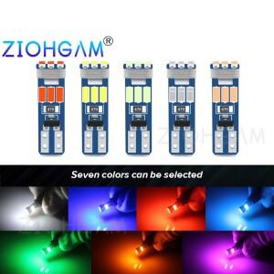 ZIOHGAM 10PCS 비극성 Led T5 전구 9SMD W3W 대시보드 플레이트 패널 미터 경고 표시기 신호 램프 자동차