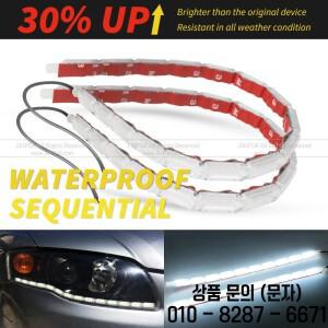 2PCS DRL LED 주간 러닝 라이트 스트립 유연한 방수 헤드 회전 신호 노란색 램프 자동차 장식 조명 12V